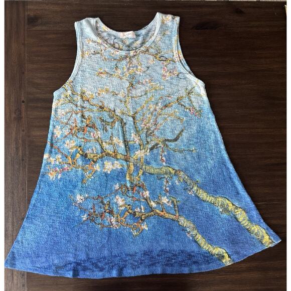 Jess & Jane Tops - Jess & Jane Tunic Top Watercolor Soft Touch Relaxed Tank L